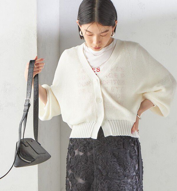 SHIPS for women「〈手洗い可能〉ペーパー ポリエステル Vネック カーディガン」|カーディガン|