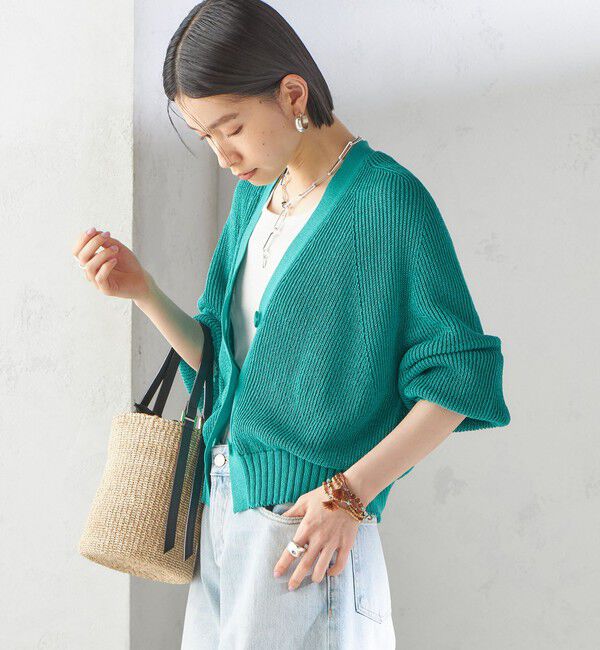 SHIPS for women「〈手洗い可能〉ペーパー ポリエステル Vネック カーディガン」|カーディガン|