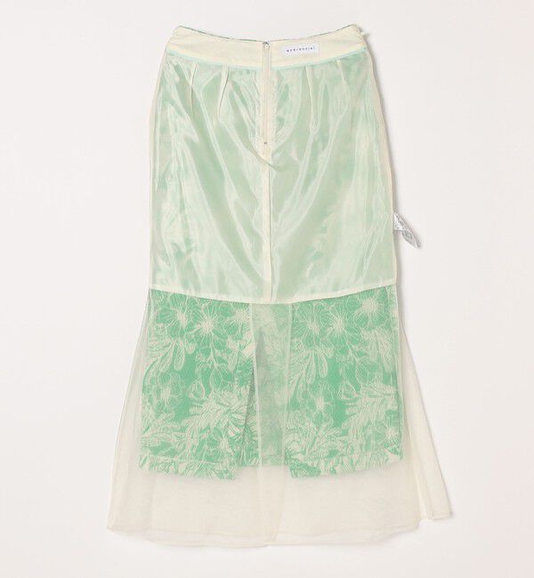 quaranciel「quaranciel: フラワー ジャカード レイヤード オーガンジー タイト スカート」|スカート|