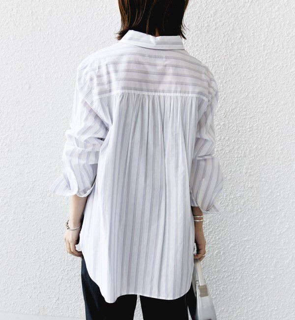 SHIPS for women「【WEB限定】〈洗濯機可能〉アシンメトリー ストライプ シャツ」|シャツ・ブラウス|