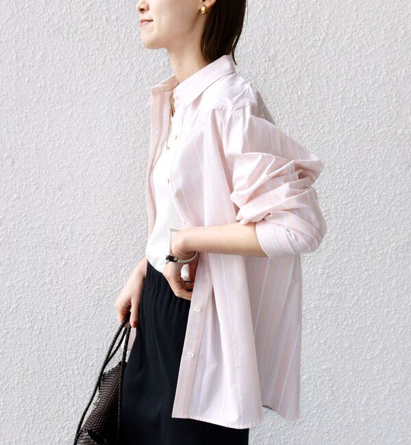 SHIPS for women「【WEB限定】〈洗濯機可能〉アシンメトリー ストライプ シャツ」|シャツ・ブラウス|