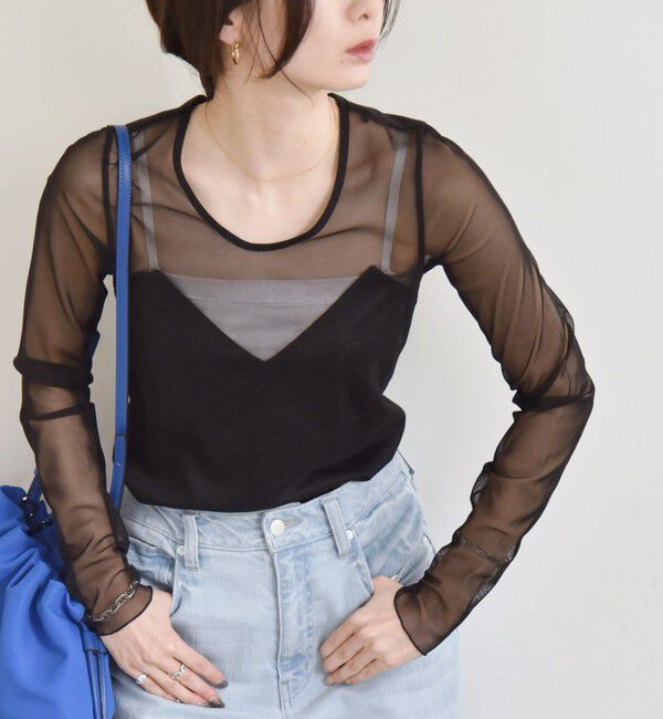 quaranciel「quaranciel:〈手洗い可能〉ベアデザイン チュール カットソー」|Tシャツ・カットソー|ブラック