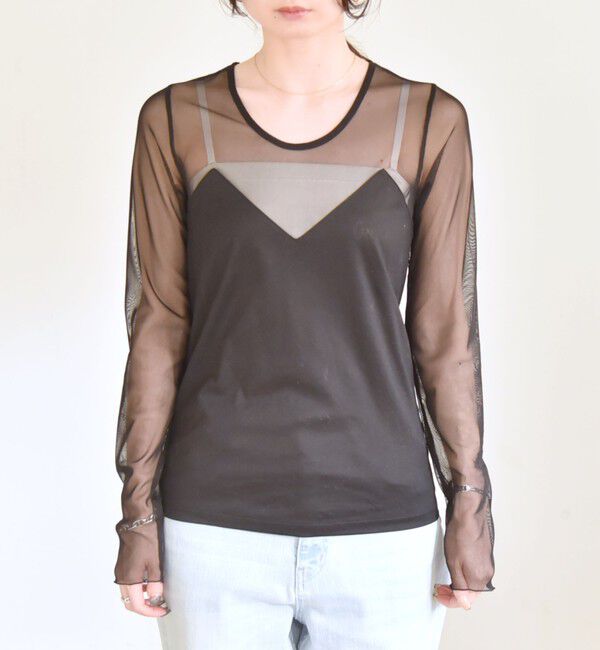 quaranciel「quaranciel:〈手洗い可能〉ベアデザイン チュール カットソー」|Tシャツ・カットソー|