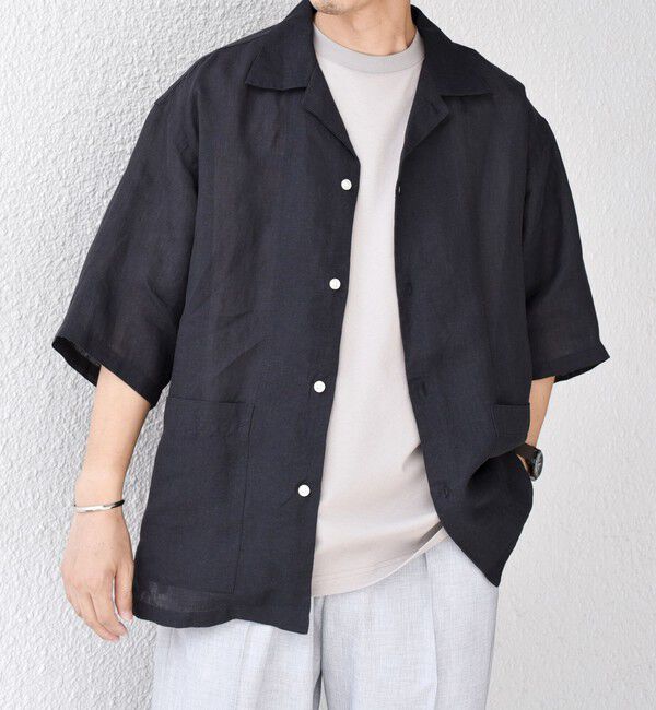 SHIPS any「SHIPS any: ピュアリネン キャンプポケット ハーフスリーブ オープン シャツ◇」|シャツ・ブラウス|