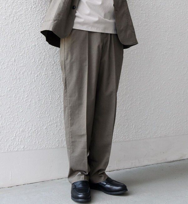 SHIPS any「SHIPS any:〈接触冷感/遮熱等〉ハイブリッド リネン イージーパンツ (セットアップ対応)25SS◇」|チノ|ライトオリーブ