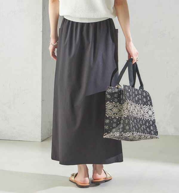 SHIPS for women「〈手洗い可能〉麻混 ストレッチ ドロスト Aライン スカート」|台形|