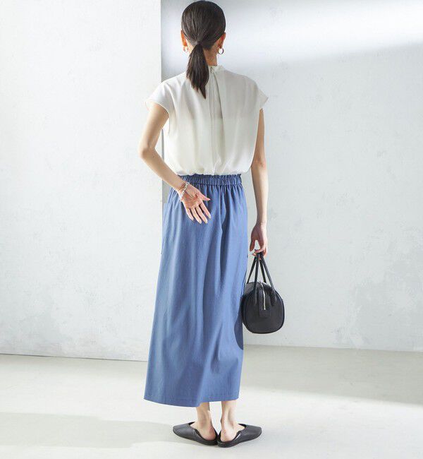 SHIPS for women「〈手洗い可能〉麻混 ストレッチ ドロスト Aライン スカート」|台形|