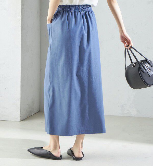 SHIPS for women「〈手洗い可能〉麻混 ストレッチ ドロスト Aライン スカート」|台形|
