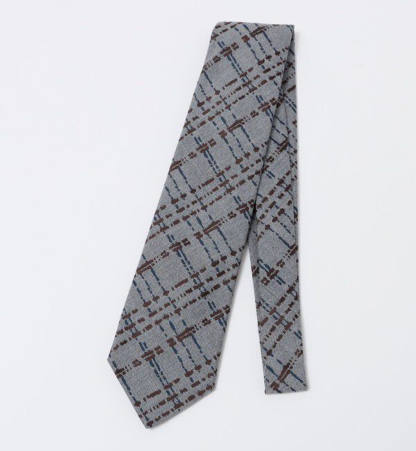 SHIPS「FRANCOBASSI: ジャカード フェード チェック ネクタイ」|ネクタイ・蝶ネクタイ|グレー