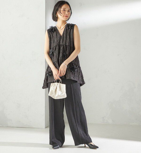 SHIPS for women「TORRAZZO DONNA:〈手洗い可能〉フラワー ティアード ブラウス」|シャツ・ブラウス|