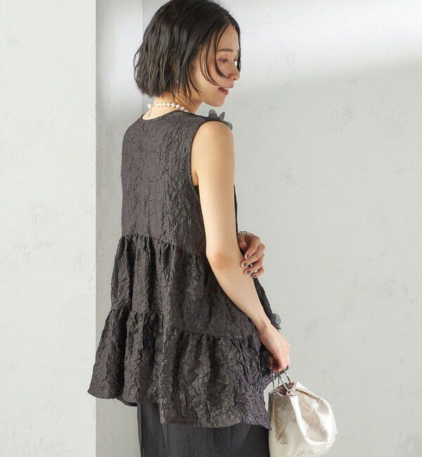 SHIPS for women「TORRAZZO DONNA:〈手洗い可能〉フラワー ティアード ブラウス」|シャツ・ブラウス|