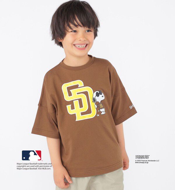SHIPS KIDS「SHIPS KIDS:100～125cm / PEANUTS&times;MLB プリント Tシャツ」|Tシャツ・カットソー|