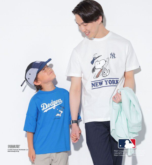 SHIPS KIDS「SHIPS KIDS:100～125cm / PEANUTS&times;MLB プリント Tシャツ」|Tシャツ・カットソー|ブルー