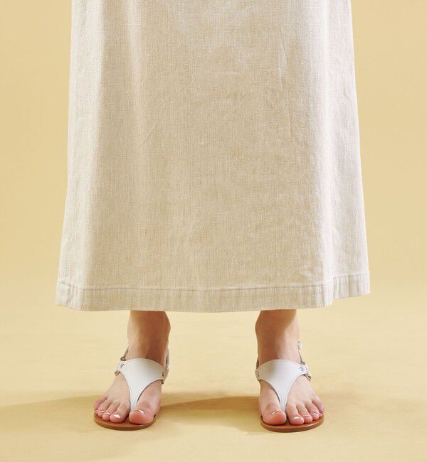 GALERIE VIE「コットンリネンストレッチ Aラインマキシスカート」|台形|