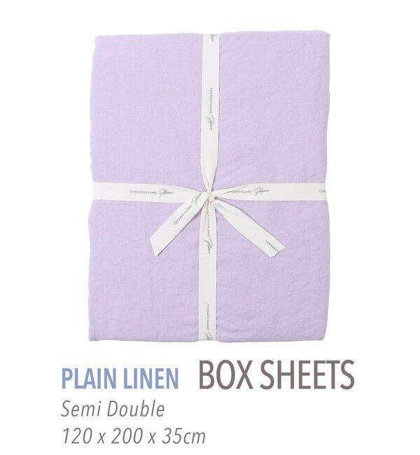 TOMORROWLAND HOME「プレーンリネン ボックスシーツ（セミダブル）」|その他|73 ライトパープル