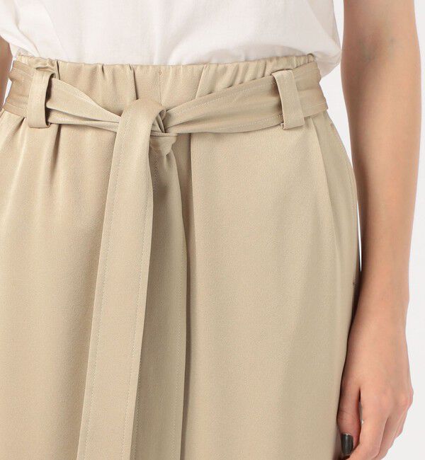 MACPHEE「トリアセテートポリエステルサテン ベルテッドマキシスカート」|タイト|