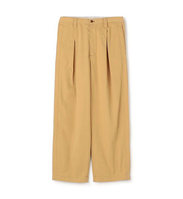 TOMORROWLAND MENS「コットンウェザー タックパンツ」|チノ|47 ブラウン