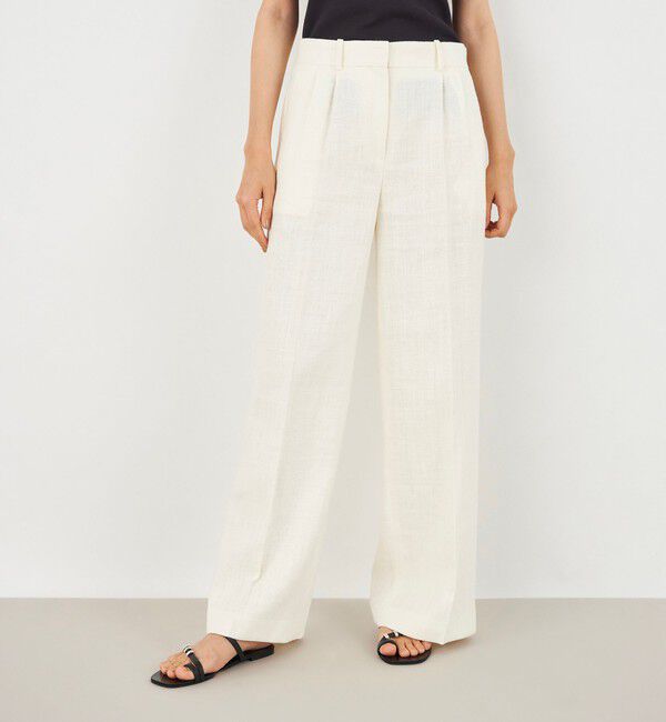 DES PRES「ウェットリネン 2タックパンツ」|スラックス|