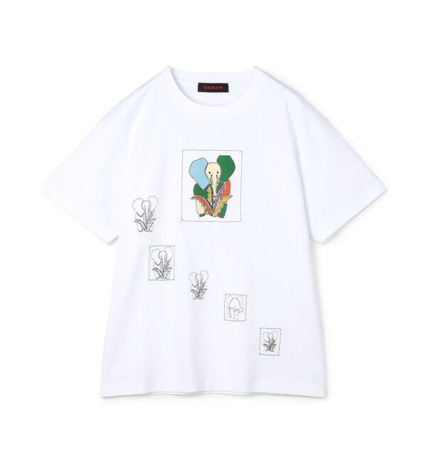 CABaN「ドライスビンコットン ELEPHANTマーチエンブロイダリーTシャツ」|Tシャツ・カットソー|12 ホワイト系