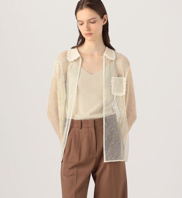 DES PRES「スパークリングネット シャツカーディガン」|シャツ・ブラウス|