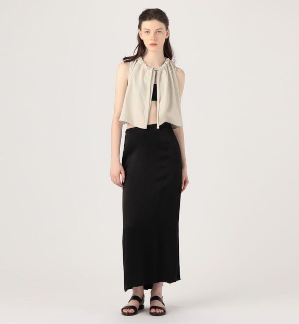 BACCA「ジョーゼットサテン ギャザードブラウス」|シャツ・ブラウス|