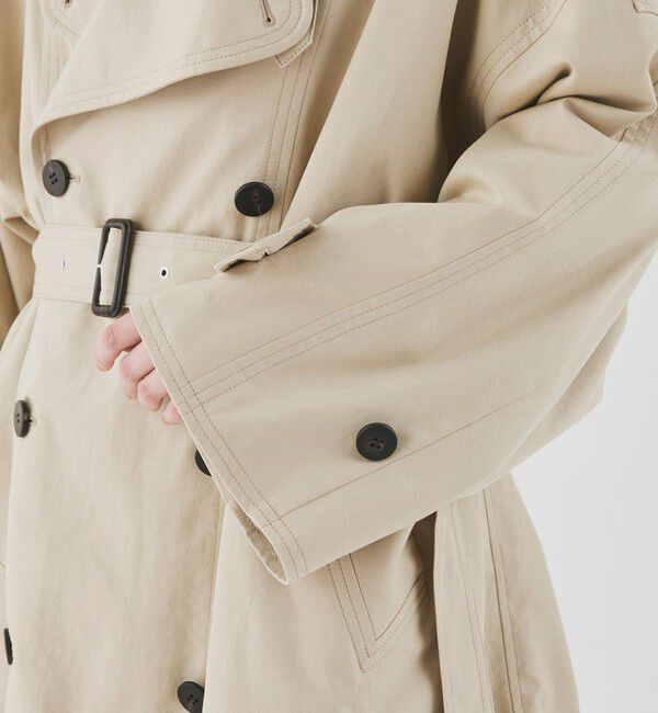 GALERIE VIE「ノンマーセライズドコットンギャバジン ボリュームトレンチコート」|トレンチコート|