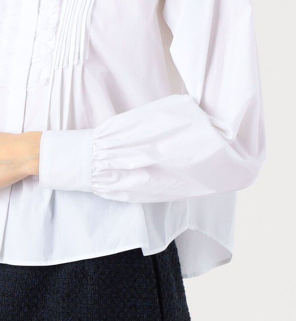 TOMORROWLAND collection「ホワイトコンビネーション タックボザムブラウス」|シャツ・ブラウス|