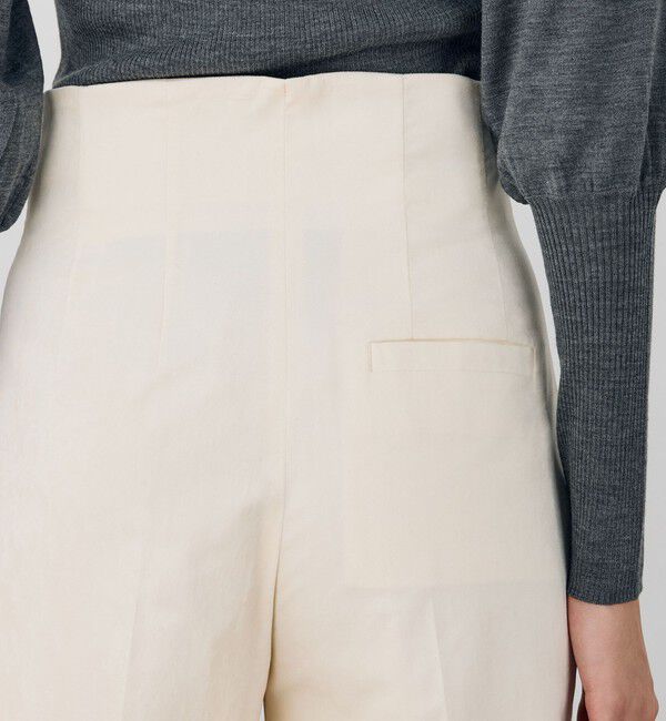 DES PRES「コットンレーヨンベルベット クロップドワイドパンツ」|スラックス|