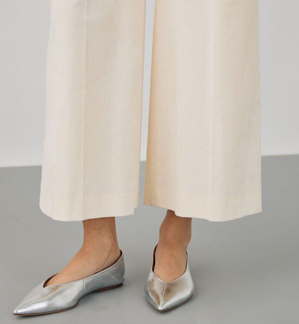 DES PRES「コットンレーヨンベルベット クロップドワイドパンツ」|スラックス|