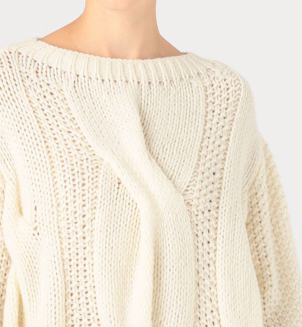 GALERIE VIE「ビッグケーブル ボートネックプルオーバー」|ニット・セーター|
