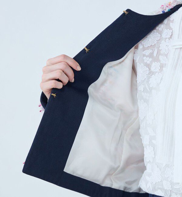 TOMORROWLAND collection「パステルファンシー デニムコンビジャケット」|ノーカラージャケット|