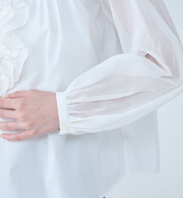 TOMORROWLAND collection「ホワイトコンビネーション ラッフルブラウス」|シャツ・ブラウス|