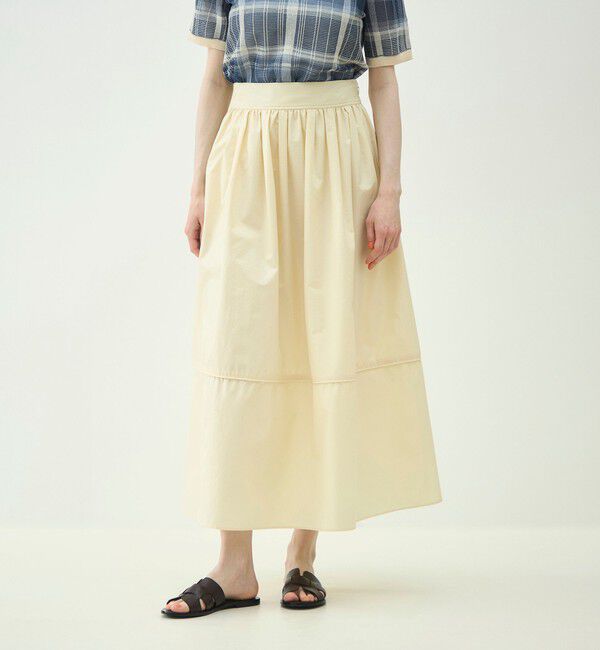 MACPHEE「【一部WEB先行予約】クリスピータフタ ギャザーマキシスカート」|フレア|