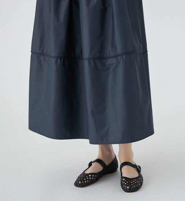 MACPHEE「【一部WEB先行予約】クリスピータフタ ギャザーマキシスカート」|フレア|