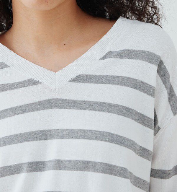 GALERIE VIE「プレーンコットン Vネックプルオーバー」|ニット・セーター|