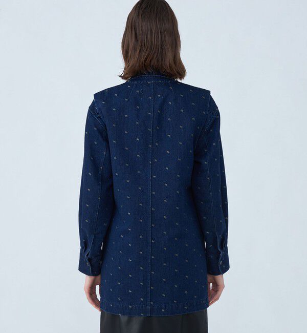 MACPHEE「デニムスパークジャカード Vネックミディジレ」|ベスト・ジレ|