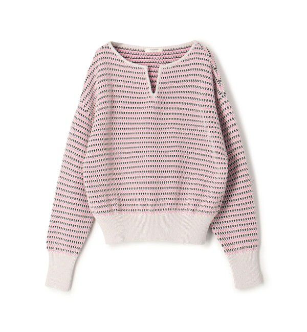 MACPHEE「ギマコットン キーネックプルオーバー」|ニット・セーター|14 グレー系