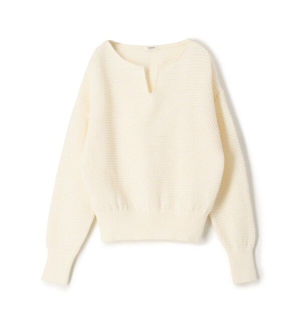 MACPHEE「ギマコットン キーネックプルオーバー」|ニット・セーター|41 ライトベージュ