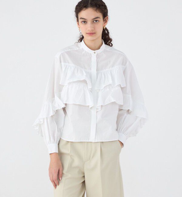 TOMORROWLAND BUYING WEAR「【別注】ne Quittez pas BLACK TIERED FRILLED コットンシャツ」|シャツ・ブラウス|