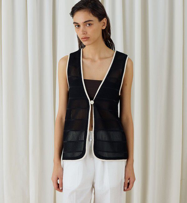 DES PRES「シアータックニット Vネックジレ」|ベスト・ジレ|