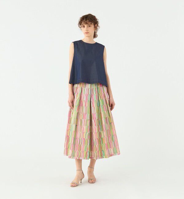 TOMORROWLAND collection「リュバンプリント タックスイングスカート」|フレア|