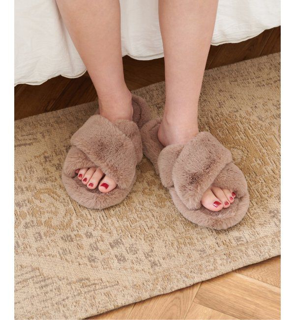 journal standard Furniture「SLIPPER FUR　フェイクファー スリッパ　ルームシューズ」|ルームシューズ|ベージュ