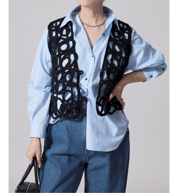 IENA LA BOUCLE「IENA LA BOUCLE レギュラーカラーシャツ」|シャツ・ブラウス|ブルー