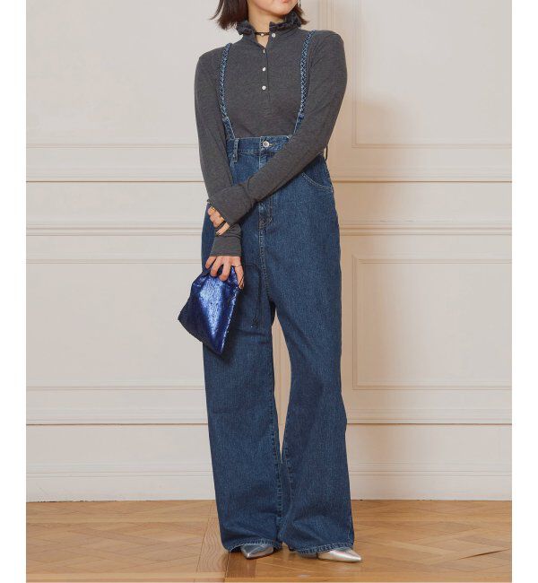 IENA LA BOUCLE「《追加》IENA LA BOUCLE ハイエストウエストデニムパンツ2」|デニム|ブルー