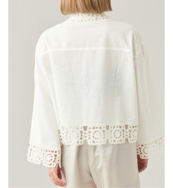 IENA LA BOUCLE「IENA LA BOUCLE エンブロイダリーレースコンビシャツ」|シャツ・ブラウス|