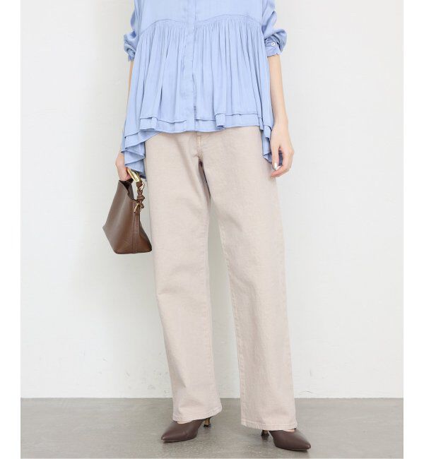 SLOBE IENA「《一部店舗・WEB限定カラーあり/追加5》LE DENIM ストレートパンツ」|デニム|ベージュ