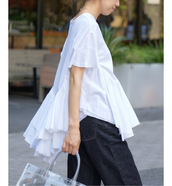 IENA「《追加》AAYUSHI/アユーシ ロングティアードフリルテールトップス」|Tシャツ・カットソー|