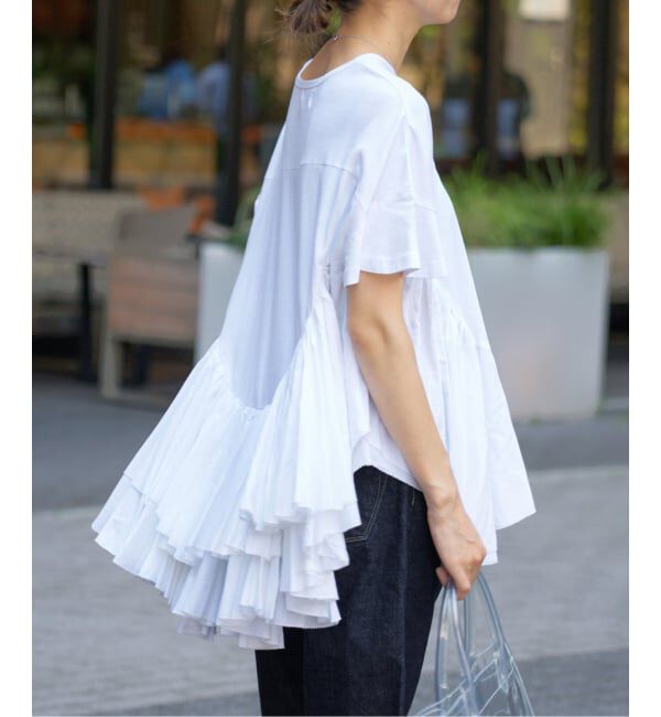 IENA「《追加》AAYUSHI/アユーシ ロングティアードフリルテールトップス」|Tシャツ・カットソー|