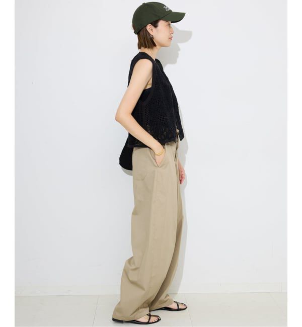 SLOBE IENA「《接触冷感/WEB限定/追加予約》ライトチノタックカーブトラウザー」|チノ|