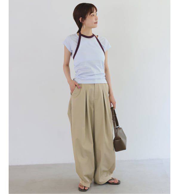 SLOBE IENA「《接触冷感/WEB限定/追加予約》ライトチノタックカーブトラウザー」|チノ|